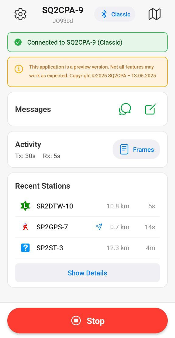 Message capable station