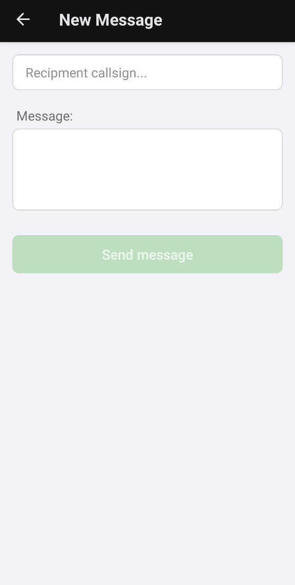 New message screen