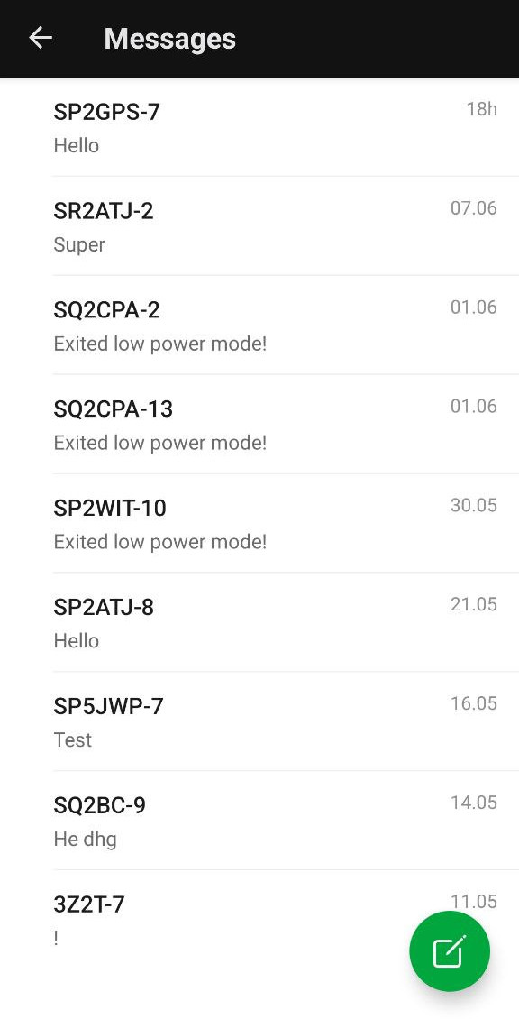 Conversations list