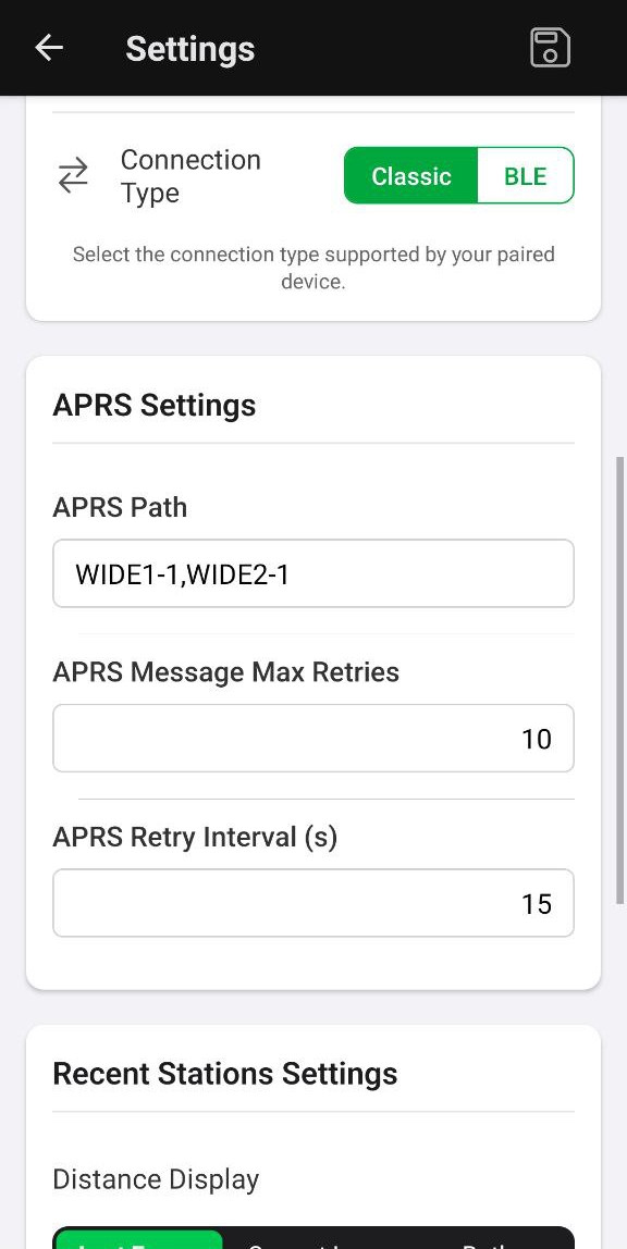 Settings screen 2