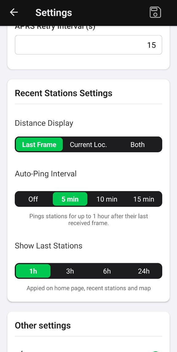 Settings screen 3